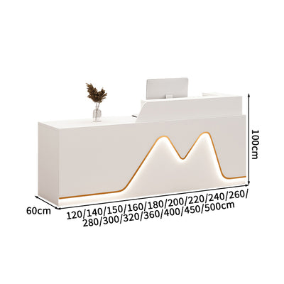 受付カウンター　レセプションデスク　エントランス受付　業務用　会社用　LEDライト　機能性　メラミン化粧板　エコ素材　カスタマイズ可能　JDT - S016 - Kagushop