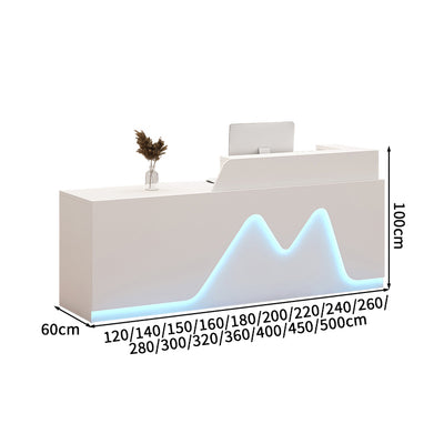 受付カウンター　レセプションデスク　エントランス受付　業務用　会社用　LEDライト　機能性　メラミン化粧板　エコ素材　カスタマイズ可能　JDT - S016 - Kagushop