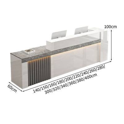 受付カウンター　エントランス受付　カウンターテーブル　オフィス受付　店舗用　会社用　収納　オープン収納　引き出し　ライト付き　スタイリッシュ　ホワイト　カスタマイズ可能　JDT-S030　kagushop