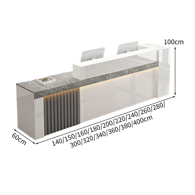 受付カウンター　エントランス受付　カウンターテーブル　オフィス受付　店舗用　会社用　収納　オープン収納　引き出し　ライト付き　スタイリッシュ　ホワイト　カスタマイズ可能　JDT-S030　kagushop