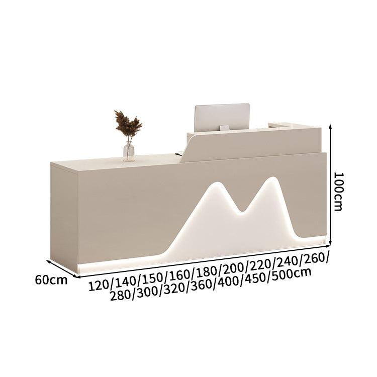 受付カウンター　レセプションデスク　エントランス受付　業務用　会社用　LEDライト　機能性　メラミン化粧板　エコ素材　カスタマイズ可能　JDT - S016 - Kagushop