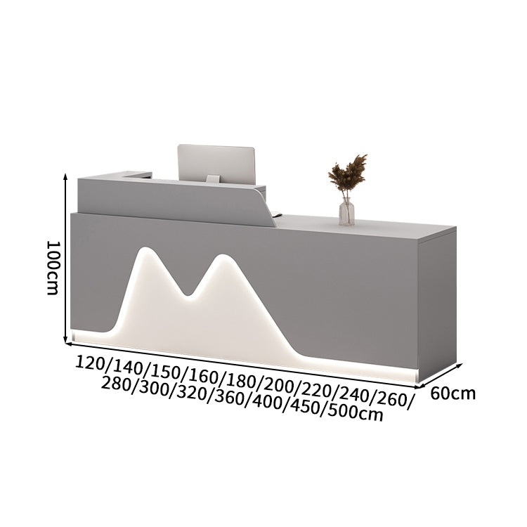 受付カウンター　レセプションデスク　エントランス受付　業務用　会社用　LEDライト　機能性　メラミン化粧板　エコ素材　カスタマイズ可能　JDT - S016 - Kagushop