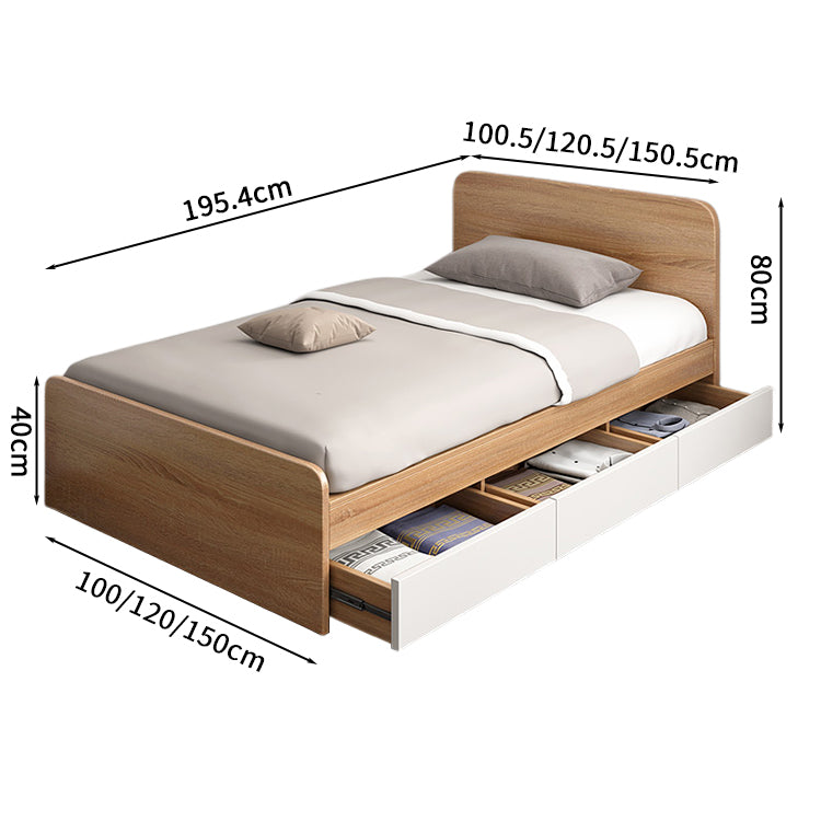 シンプル　シングル　エコ　無毒無臭　頑丈　ベッド　ベッド下収納　引き出し　ヘッドボード　フットボード　BED-S039　KAGUSHOP