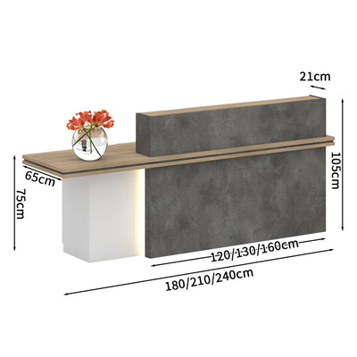 受付カウンター　受付台　オフィス受付　エントランス受付　作業台　エコ素材　セラミック　ライト付き　キャビネット　カスタマイズ可能　KAGUSHOP
