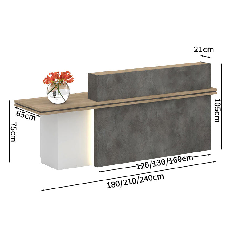 受付カウンター　受付台　オフィス受付　エントランス受付　作業台　エコ素材　セラミック　ライト付き　キャビネット　カスタマイズ可能　KAGUSHOP