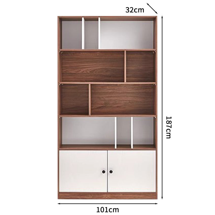 キャビネット　本棚　収納ラック　壁収納　収納棚　リビングボード　書斎用　リビング用　耐久性抜群　オープン式　実用的　便利　多段式　扉付き　シンプル　木目調　CWG-S001