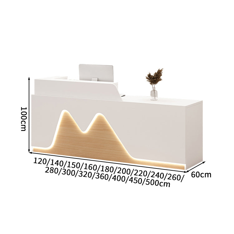 受付カウンター　レセプションデスク　エントランス受付　業務用　会社用　LEDライト　機能性　メラミン化粧板　エコ素材　カスタマイズ可能　JDT - S016 - Kagushop