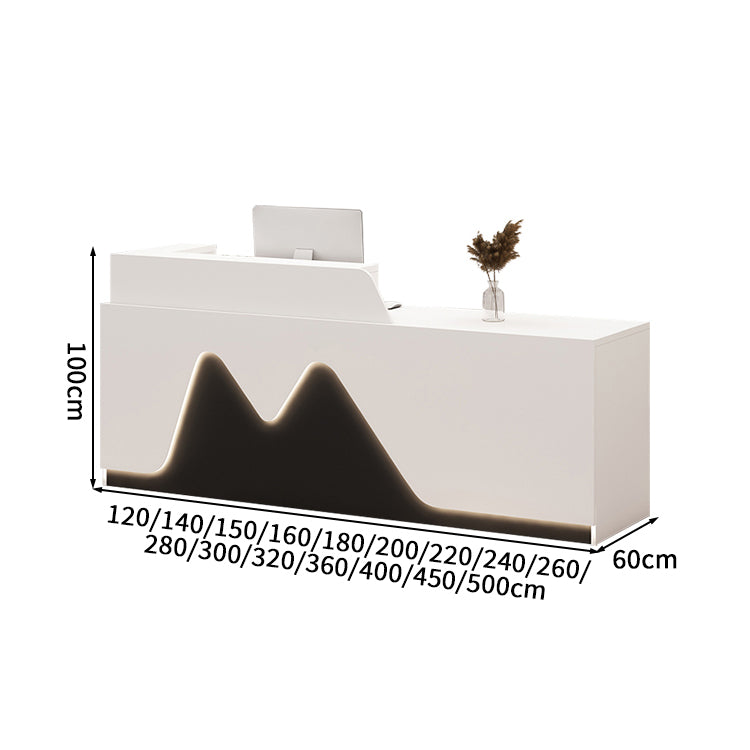 受付カウンター　レセプションデスク　エントランス受付　業務用　会社用　LEDライト　機能性　メラミン化粧板　エコ素材　カスタマイズ可能　JDT - S016 - Kagushop