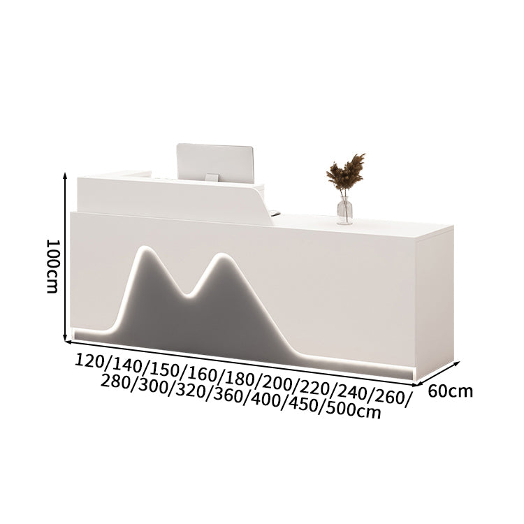 受付カウンター　レセプションデスク　エントランス受付　業務用　会社用　LEDライト　機能性　メラミン化粧板　エコ素材　カスタマイズ可能　JDT - S016 - Kagushop