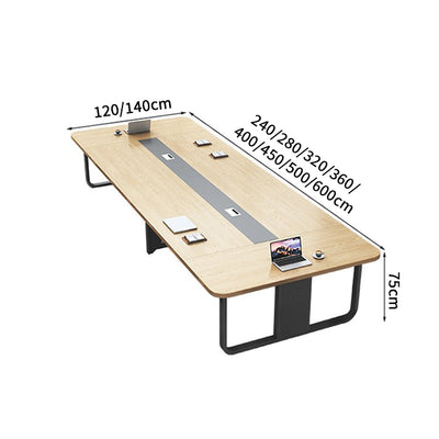 会議テーブル　ミーティングテーブル　オフィステーブル　エッジ加工　スチール　配線ボックス　コンセント付き　高品質　シンプル　機能性　カスタマイズ可能　HYZ-S014　KAGUSHOP