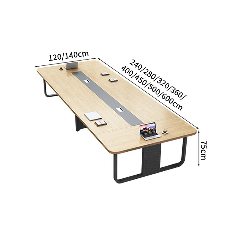会議テーブル　ミーティングテーブル　オフィステーブル　エッジ加工　スチール　配線ボックス　コンセント付き　高品質　シンプル　機能性　カスタマイズ可能　HYZ-S014　KAGUSHOP