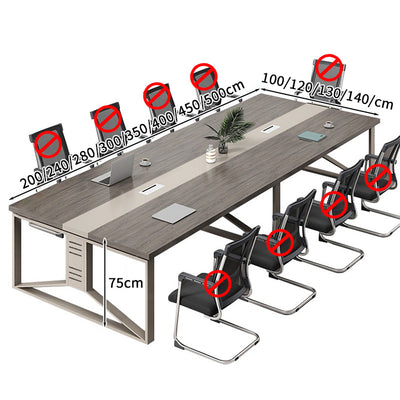 会議テーブル　ミーティングテーブル　事務机　商談テーブル　会社用　事務所用　配線ボックス　多人数　スチールフレーム　木目調　カスタマイズ可能　HYZ-S019　KAGUSHOP