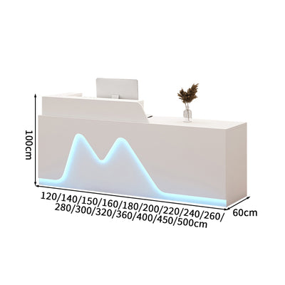 受付カウンター　レセプションデスク　エントランス受付　業務用　会社用　LEDライト　機能性　メラミン化粧板　エコ素材　カスタマイズ可能　JDT - S016 - Kagushop
