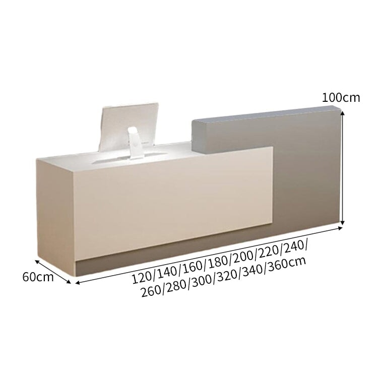 大容量収納　店舗用　受付カウンター　カウンタテーブル　受付台　オフィス受付　エントランス受付　ホワイト　カスタマイズ可能　JDT-C024