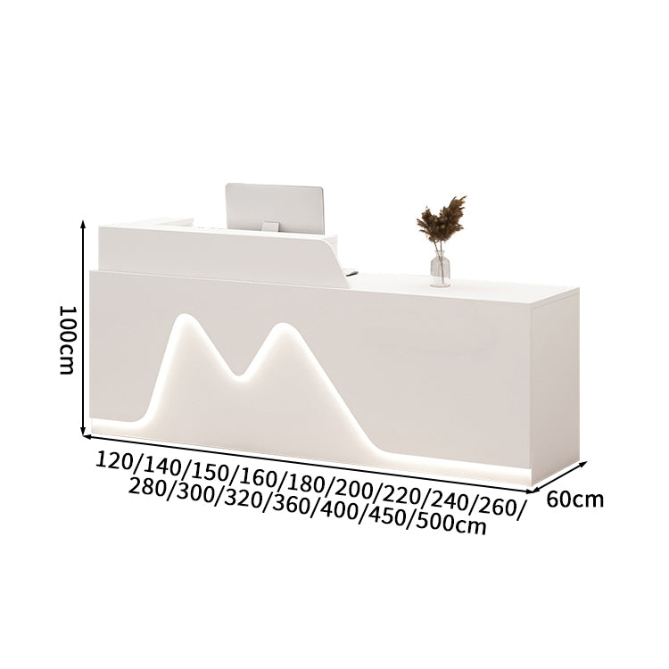 受付カウンター　レセプションデスク　エントランス受付　業務用　会社用　LEDライト　機能性　メラミン化粧板　エコ素材　カスタマイズ可能　JDT - S016 - Kagushop