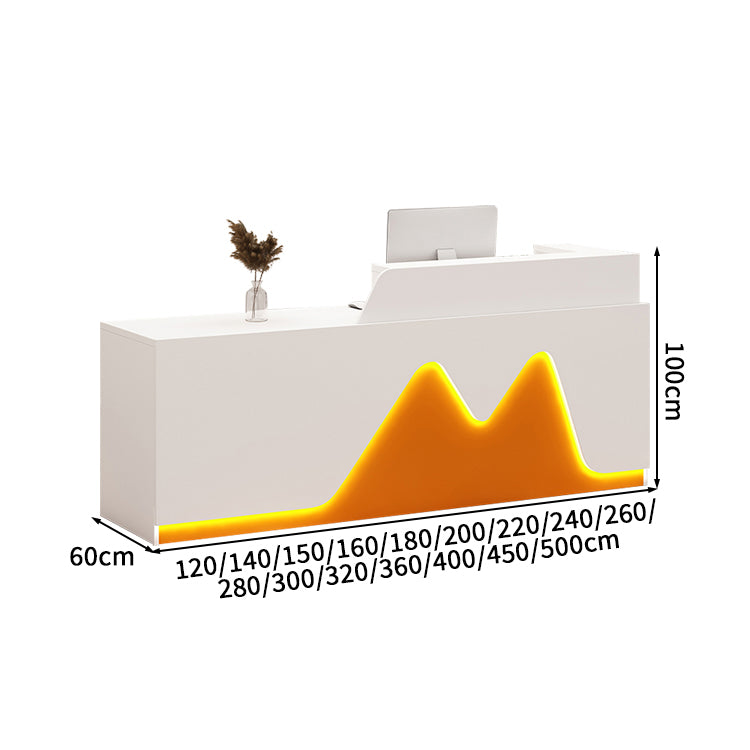 受付カウンター　レセプションデスク　エントランス受付　業務用　会社用　LEDライト　機能性　メラミン化粧板　エコ素材　カスタマイズ可能　JDT - S016 - Kagushop