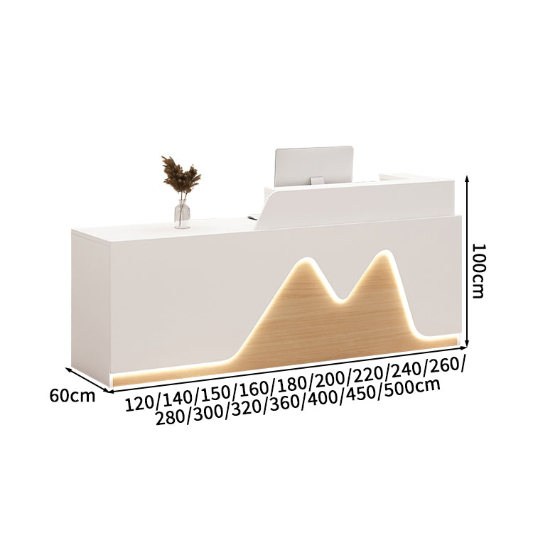受付カウンター　レセプションデスク　エントランス受付　業務用　会社用　LEDライト　機能性　メラミン化粧板　エコ素材　カスタマイズ可能　JDT - S016 - Kagushop