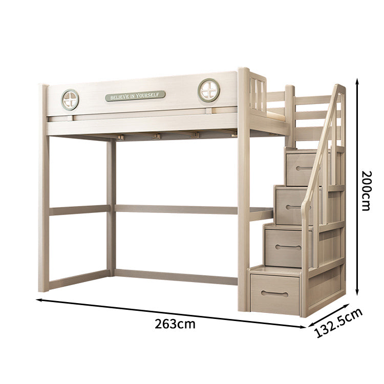 北欧風二段ベッド　洗練された二段ベッド　エコフレンドリーな二段ベッド　二階ベッド　一人用　デスク　ワードローブ　階段　天然木　ガード付き　デスク　本棚　オープン収納　大容量　SCC-S003