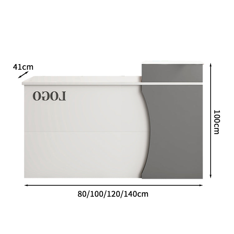 L字受付カウンター　レセプションデスク　エントランス受付　業務用　会社用　エコ素材　鍵付き引き出し　エッジ加工　カスタマイズ可能　JDT - S018 - Kagushop