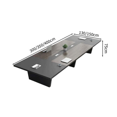 会議用テーブル　会議用デスク　ミーティングテーブル大型　台形脚　エコ板材　耐久性　オフィスデスク　メタルグレー　カスタマイズ可能　HYZ-M-008