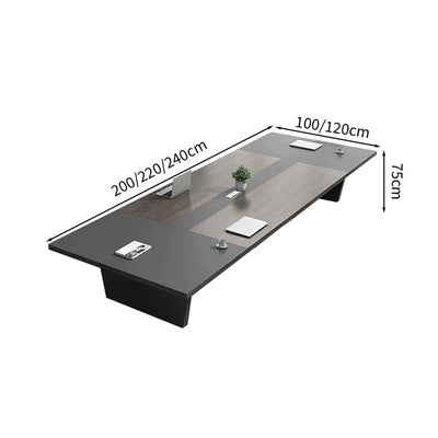 会議用テーブル　会議用デスク　ミーティングテーブル大型　台形脚　エコ板材　耐久性　オフィスデスク　メタルグレー　カスタマイズ可能　HYZ-M-008