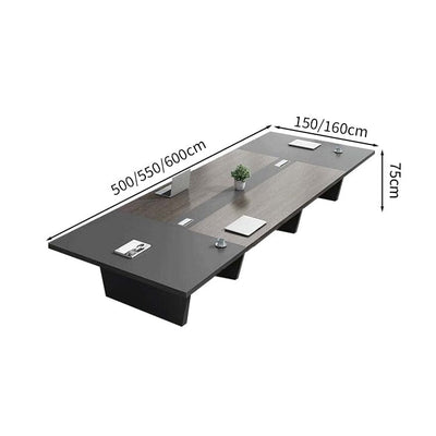 会議用テーブル　会議用デスク　ミーティングテーブル大型　台形脚　エコ板材　耐久性　オフィスデスク　メタルグレー　カスタマイズ可能　HYZ-M-008