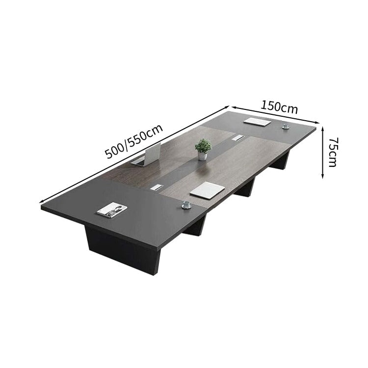 会議用テーブル　会議用デスク　ミーティングテーブル大型　台形脚　エコ板材　耐久性　オフィスデスク　メタルグレー　カスタマイズ可能　HYZ-M-008