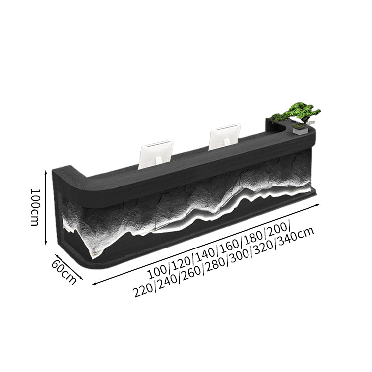 ロビーデスク　レジカウンター　カウンターデスク　エントランスデスク　受付カウンター　オシャレ　スタイリッシュ　モダン　ユニーク　石目調　ロゴカスタマイズ可能　受付カウンター　フロント　メラミン化粧板　カスタマイズ可能　JDT-S062