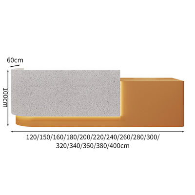 フロントデスク　受付台　ウェルカムデスク　受付カウンター　カウンタ　　受付台　丸み　Ｌ字型　カスタマイズ可能　LEDライト付き可能　エコ素材　ロゴ入れ可能　カスタマイズ可能　JDT-S072