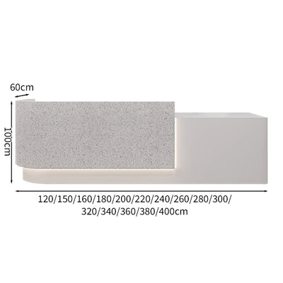 フロントデスク　受付台　ウェルカムデスク　受付カウンター　カウンタ　　受付台　丸み　Ｌ字型　カスタマイズ可能　LEDライト付き可能　エコ素材　ロゴ入れ可能　カスタマイズ可能　JDT-S072