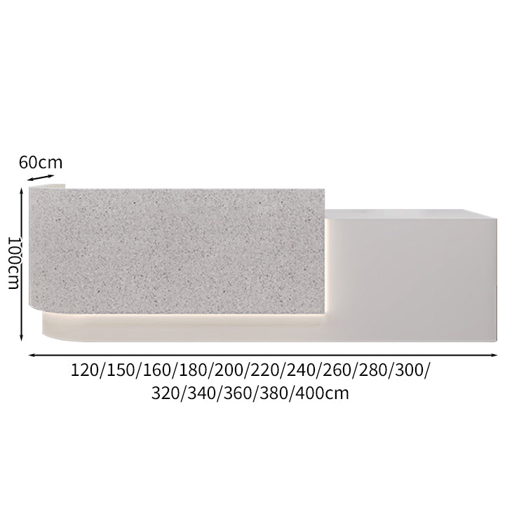 フロントデスク　受付台　ウェルカムデスク　受付カウンター　カウンタ　　受付台　丸み　Ｌ字型　カスタマイズ可能　LEDライト付き可能　エコ素材　ロゴ入れ可能　カスタマイズ可能　JDT-S072