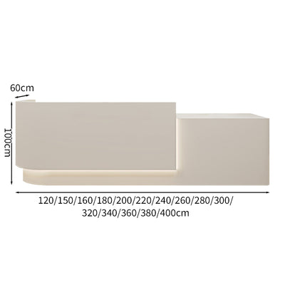フロントデスク　受付台　ウェルカムデスク　受付カウンター　カウンタ　　受付台　丸み　Ｌ字型　カスタマイズ可能　LEDライト付き可能　エコ素材　ロゴ入れ可能　カスタマイズ可能　JDT-S072