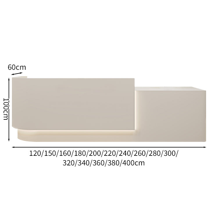 フロントデスク　受付台　ウェルカムデスク　受付カウンター　カウンタ　　受付台　丸み　Ｌ字型　カスタマイズ可能　LEDライト付き可能　エコ素材　ロゴ入れ可能　カスタマイズ可能　JDT-S072