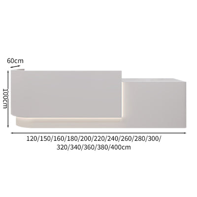 フロントデスク　受付台　ウェルカムデスク　受付カウンター　カウンタ　　受付台　丸み　Ｌ字型　カスタマイズ可能　LEDライト付き可能　エコ素材　ロゴ入れ可能　カスタマイズ可能　JDT-S072