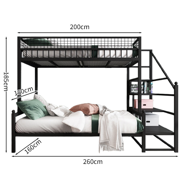 二段ベッド　シンプルな二段ベッド　キッズ二段ベッド　メタル二段ベッド　二段ベッドマットレス　ベッド　スチールフレーム　階段　安定感　ベッドガード　収納　シンプル　カスタマイズ可能　SCC-S012