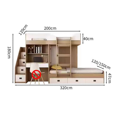 子供用二段ベッド　二段ベッドマットレス　二段ベッド　コンパクト二段ベッド　軽量二段ベッド　機能的　モダン　洗練　オシャレ　収納　ワードローブ　階段　はしご　収納棚　ベニヤ合板　カスタマイズ可能　SCC-S027