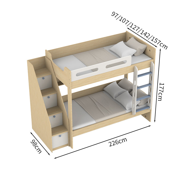 キッズ二段ベッド　二段ベッド　木製二段ベッド　シンプルな二段ベッド　メタル二段ベッド　無毒無臭　頑丈　木目調　シンプル　温かみ　オシャレ　階段　はしご　収納棚　メラミン化粧板　カスタマイズ可能　SCC-S030