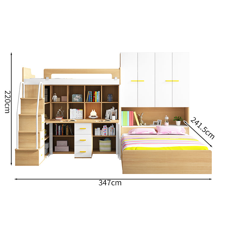 二段ベッド　シンプルな二段ベッド　キッズ二段ベッド　木製二段ベッド　メタル二段ベッド　オシャレ　機能的　収納力　ワードローブ　クローゼット　デスク　ガード　階段　引き出し　ロフトベッド　システムベッド　メラミン化粧板　SCC-S031