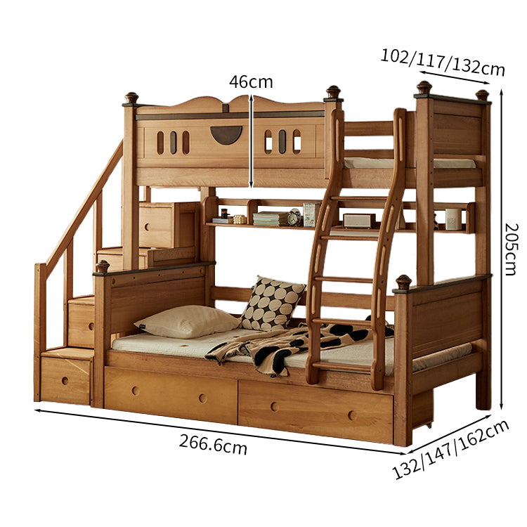 二段ベッドマットレス　二段ベッド　木製二段ベッド　天然木　安心感　ハシゴ　手すり付き　滑り止めステップ　ベッド下収納　大容量　木目調　SCC-S037