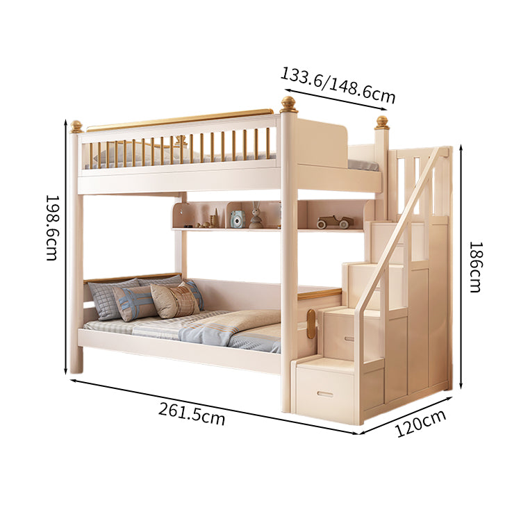 子供用二段ベッド　軽量二段ベッド　二段ベッド　子供用　天然木　上質　シンプル　安心感　ハシゴ　階段　手すり付き　ベッド下収納　SCC-S039