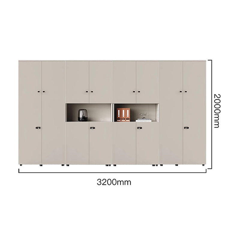 オフィスキャビネット　役員収納庫　収納棚　書類棚　壁面収納　役員室用　書斎用　オフィス用　扉付き　収納力抜群　ダイヤル錠　多目的収納　高級感　アイボリー　カスタマイズ可能　CWG-S008　kagushop