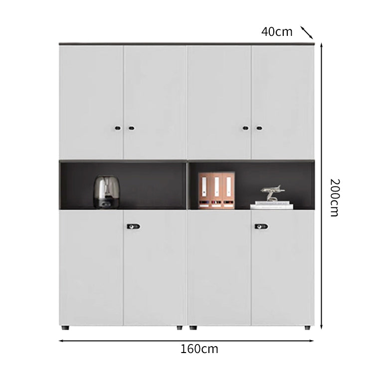 オフィスキャビネット　役員収納庫　収納棚　書類棚　壁面収納　役員室用　書斎用　オフィス用　扉付き　収納力抜群　ダイヤル錠　多目的収納　高級感　アイボリー　カスタマイズ可能　CWG-S008